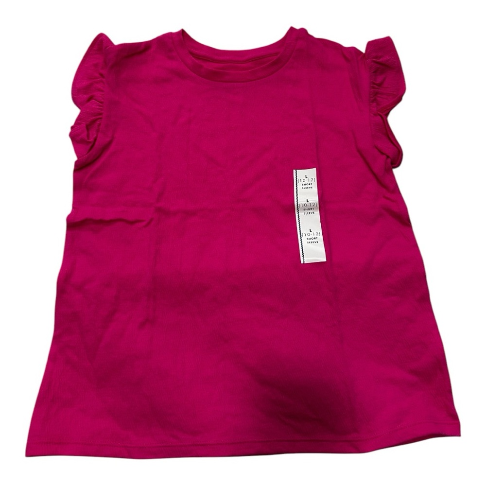 Kids Pink Ruffle Sleeve Top
